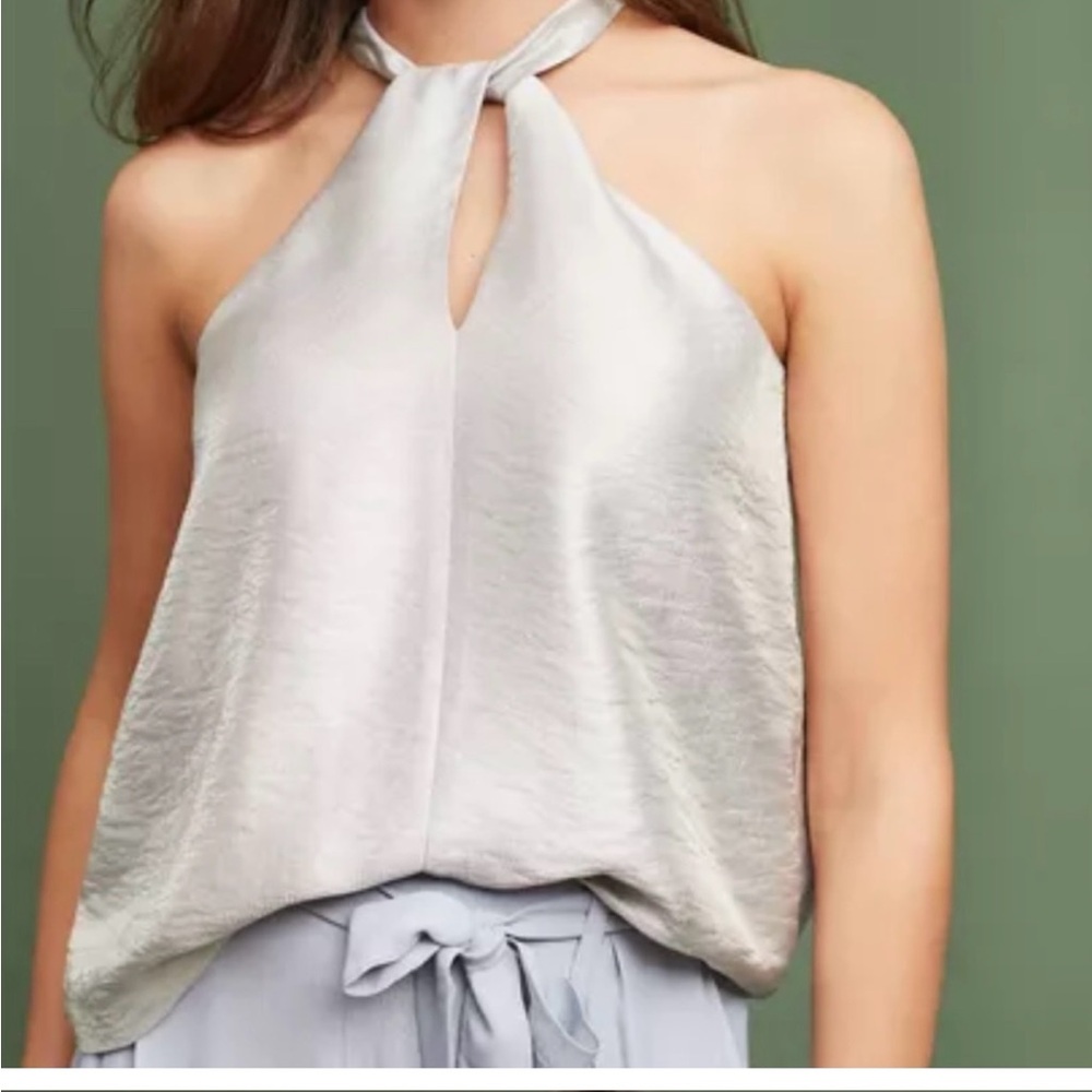 Maeve Silver Halter Blouse